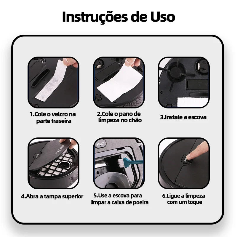 Robô Aspirador e Varredor Automático para Limpeza Doméstica