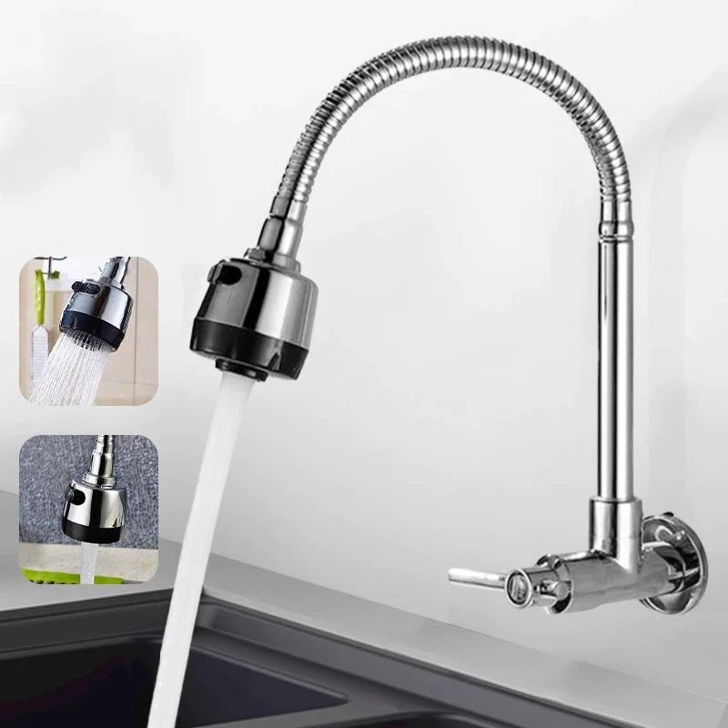 Torneira de Cozinha Inox 360° com Sensor e Bico Giratório