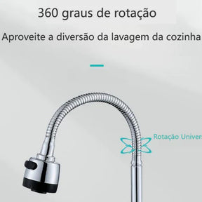 Torneira de Cozinha Inox 360° com Sensor e Bico Giratório