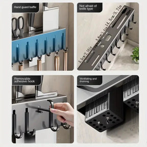 Suporte de Ferro Multifuncional para Utensílios de Cozinha